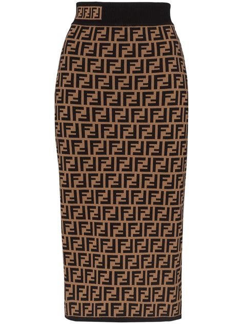 fendi logo pencil skirt|farfetch fendi skirt.